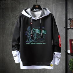 Cthulhu Mythos Hoodie Fake Two-Piece Necronomicon Sweatshirts