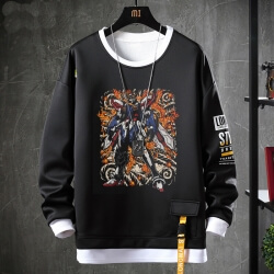 Gundam Sweatshirts Đen Tops