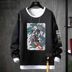 Gundam Ceket Sahte İki Parçalı Sweatshirt