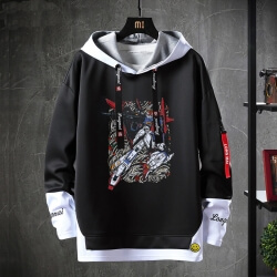 Gundam Sweatshirt Black Coat