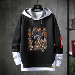 Gundam Ceket Sahte İki Parçalı Sweatshirt