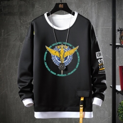 Gundam Hoodie giả hai mảnh sweatshirt