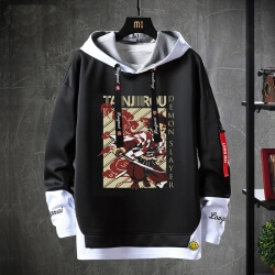 Fake Two-Piece Sweatshirt Anime Demon Slayer Áo len