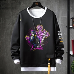 Sahte İki Parçalı Hoodie Sıcak Konu Anime JoJo's Tuhaf Macera Sweatshirt