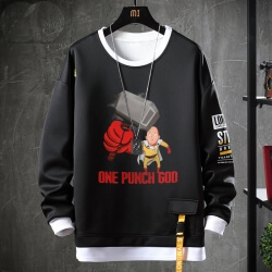 Nhật Bản Anime One Punch Man Tops Fake Two-Piece Sweatshirts