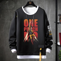 One Punch Man Sweatshirt Anime Black Coat