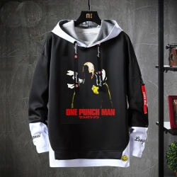 Chủ đề nóng Anime One Punch Man Hoodie Fake Two-Piece Sweatshirts