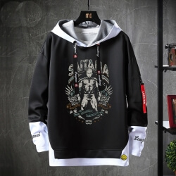 Vintage Anime Một Punch Man Sweater Fake Two-Piece Sweatshirts