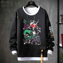 Anime Masked Rider Tops Fake Two-Piece Sweatshirts