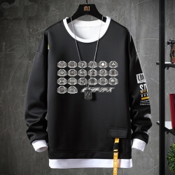 Anime maskeret rytter sweater falske todelt sweatshirts