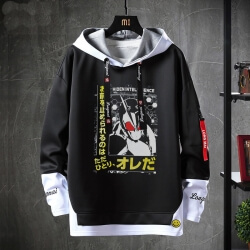 Anime Masked Rider Hoodie Fake Two-Piece Sweatshirt