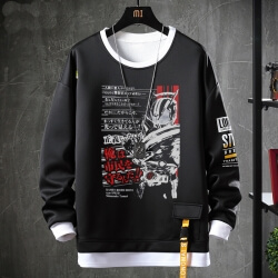 Fake Two-Piece Coat Vintage Anime Masked Rider Sweatshirts