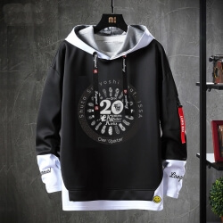 Sahte İki Parçalı Sweatshirt Vintage Anime Maskeli Rider Hoodie