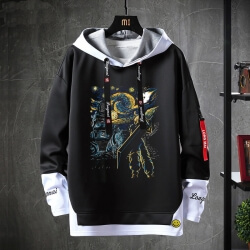 Final Fantasy Hoodie Fake Two-Piece Sweatshirts