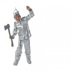 The Wizard Of OZ Cosplay Costume Silver Reflective Tin Man Kids Halloween Performance Clothing