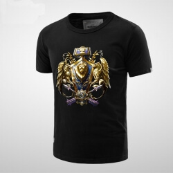 โลกของ warcraft โลโก้พันธมิตรเสื้อยืดสำหรับบุรุษ