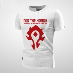 Dünya warcraft Horde T-shirt Kırmızı Erkekler Tee Gömlek
