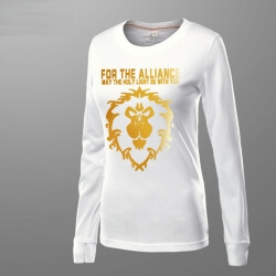 WOW Alliance Golden Lion T-shirt World of Warcraft Tee Shirt For women