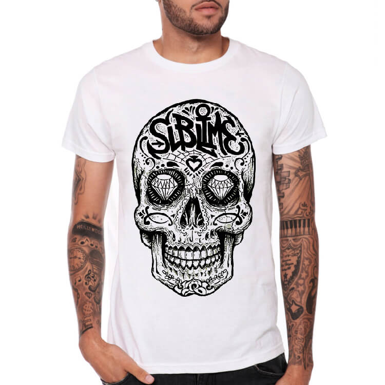 Sublime Rock Band Tee Shirt White Ska Reggae Tee | WISHINY
