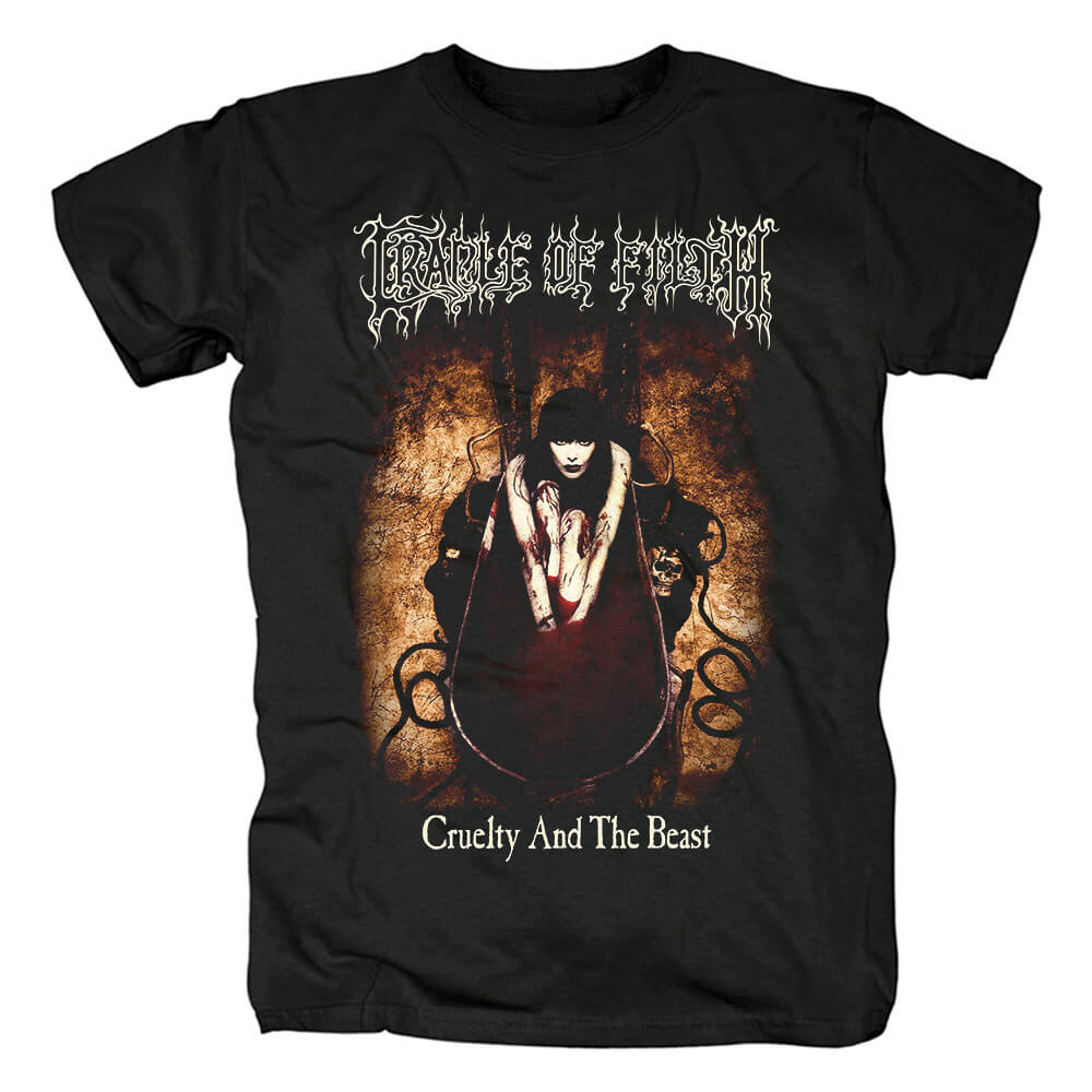 Uk Black Metal Punk Graphic Tees Cradle Of Filth T-Shirt | WISHINY