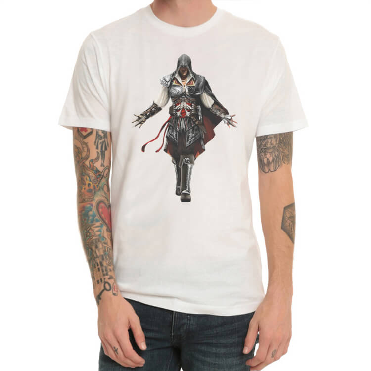 Video Game Assassin'S Creed White Print T-Shirt