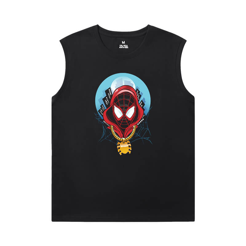 Spiderman Shirt Marvel The Avengers Sleeveless T Shirts Men'S For Gym