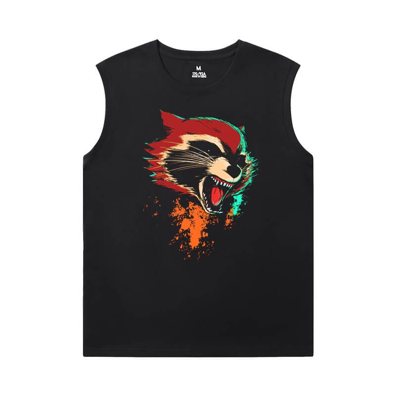 Guardians of the Galaxy Tees Marvel The Avengers Groot Black Sleeveless T Shirt