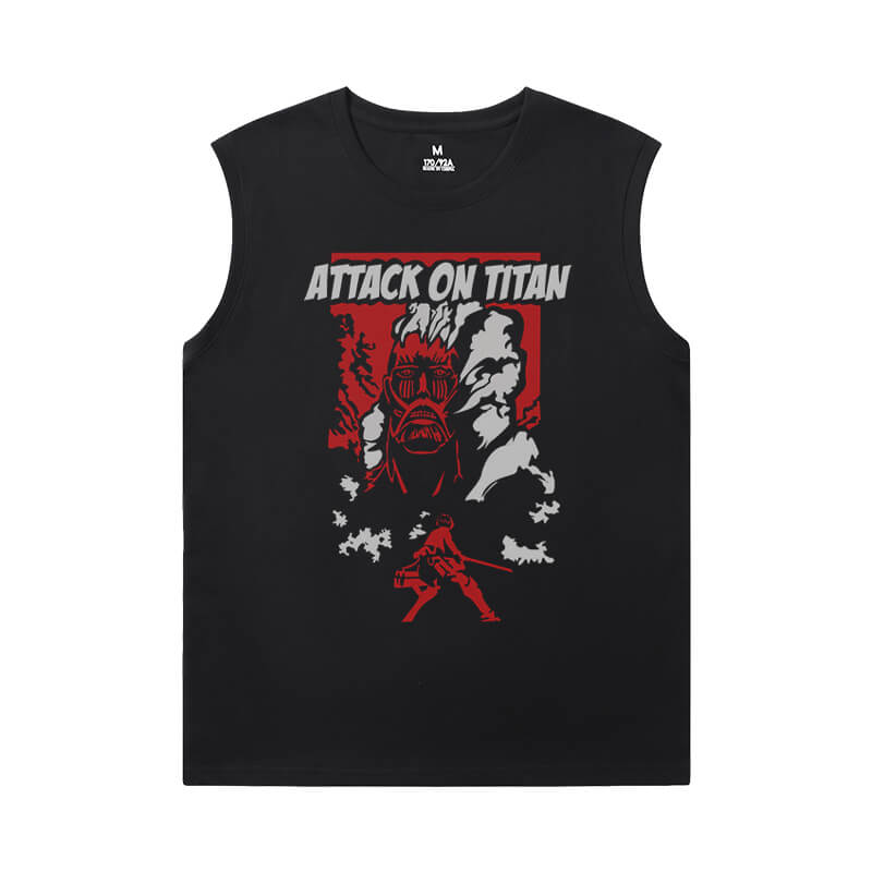 Attack on Titan Mens Sleeveless Tshirt Vintage Anime Tee Shirt