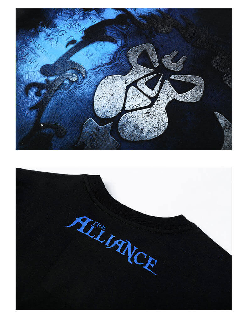 World of warcraft Alliance Logo T-shirt Long Sleeve WOW Tee