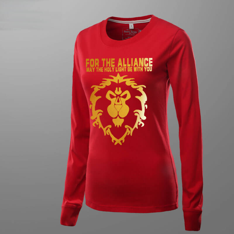 WOW Alliance Golden Lion T-shirt World of Warcraft Tee Shirt For women | WISHINY