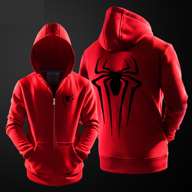 Cool Spiderman Zip Up Hoodie Marvel Superhero Sweater For