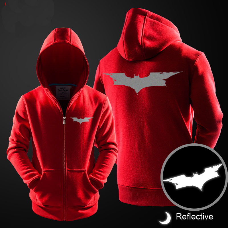 Superhero Reflective Batman Hoody For Men Black Hoodie WISHINY